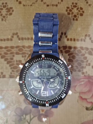 Reloj Hombre 5cm Azul y Plata