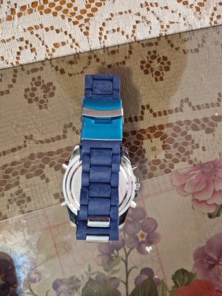 Reloj Hombre 5cm Azul y Plata