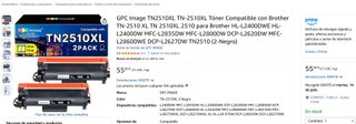 Lote 6 Tóners Compatibles Brother TN2510XL Negro
