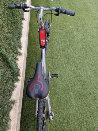 Bicicleta de montaña plateada