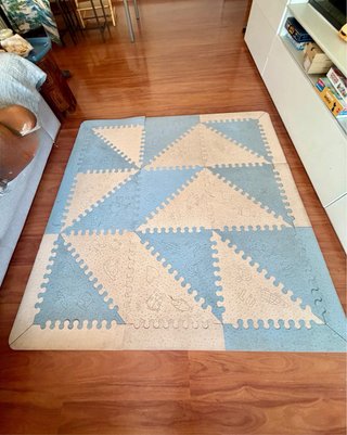 Alfombra infantil LÜ Babymats celeste/beige