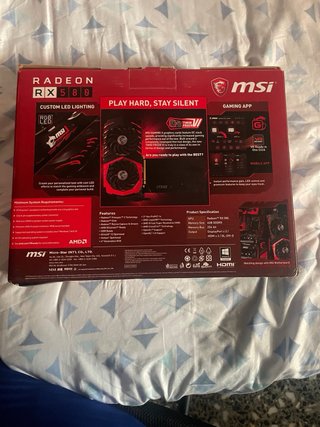 MSI RX 580 4GB Tarjeta Gráfica