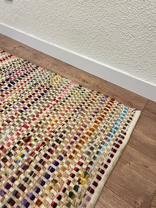 Tappeto in cotone multicolore intrecciato