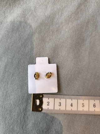 Pendientes corona acero inoxidable bañado en oro