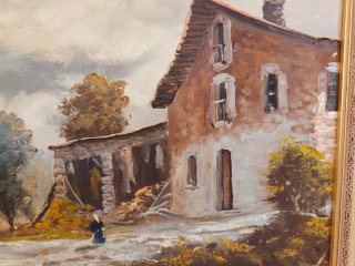 Cuadro Óleo Paisaje Rural Firmado Domènech