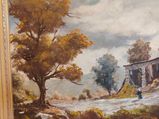 Cuadro Óleo Paisaje Rural Firmado Domènech