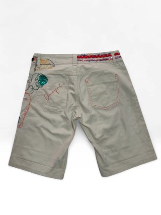 Shorts Desigual Beige Ricamati Taglia 28