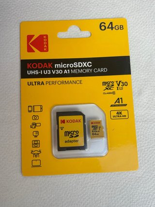 Tarjeta microSD KODAK 64GB UHS-I U3 V30 A1