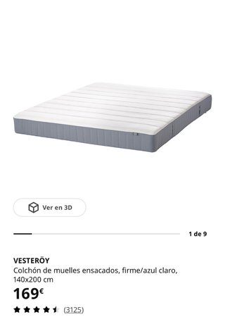 Colchón Ikea Vesteroy 140x200 cm