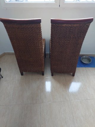 Juego de 2 sillas de mimbre para salón