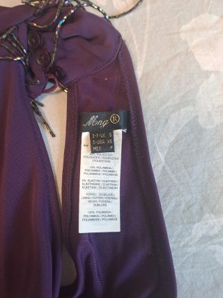 Vestido fiesta morado con pedrería