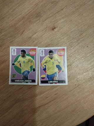 Cromos Panini Extra Sticker Vinícius Júnior y Luis