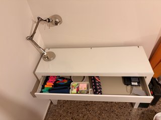 Tocador Ikea MALM Blanco y Cristal
