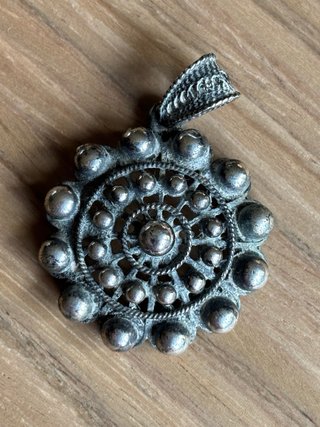Colgante Botón Charro Plata Ley 925