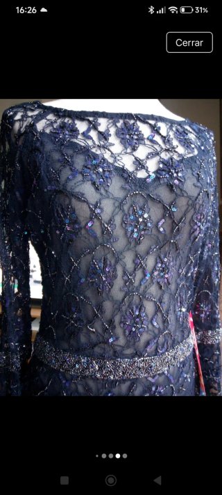 Mono fiesta azul marino encaje con lentejuelas