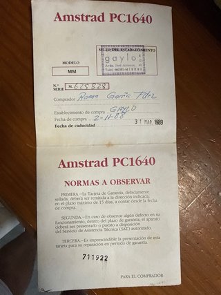 Amstrad PC 1640 DD Ordenador Vintage