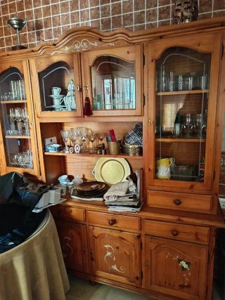 Mueble de cocina madera y cristal