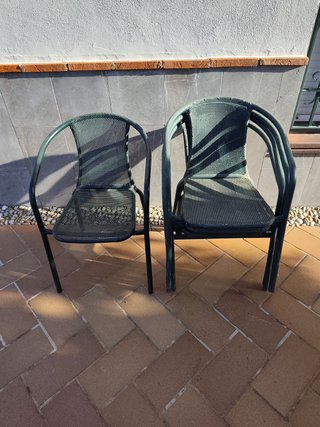 8 Sillas de Hierro Verdes