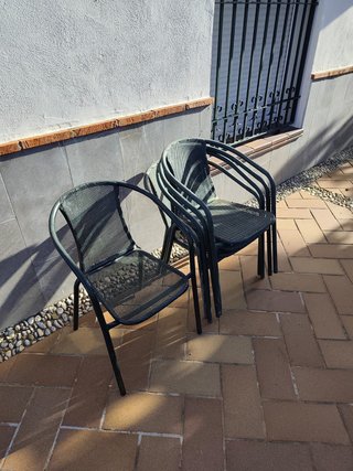 8 Sillas de Hierro Verdes