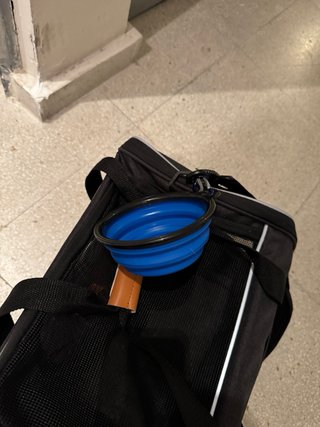 Transportín para gato negro y gris