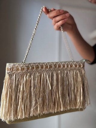 Bolso Fiesta Flecos Vintage Boho Dorado