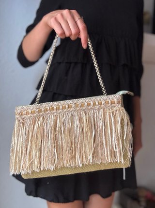 Bolso Fiesta Flecos Vintage Boho Dorado