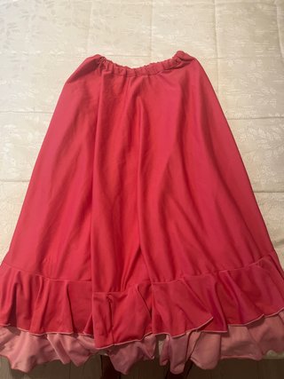 Falda flamenca rosa con volantes niñas de 10-12 a