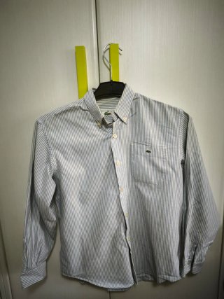 Camisa Lacoste Rayas Azul y Blanco