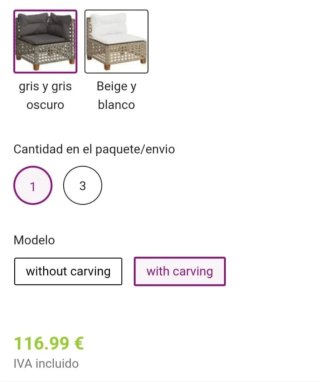 Poltrona da esterno in rattan angolare