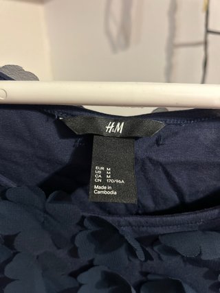 Vestido corto azul marino H&M