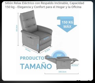 Sillón relax eléctrico gris