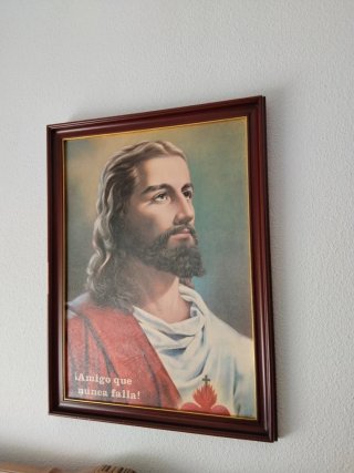 Cuadro religioso madera, pintura .