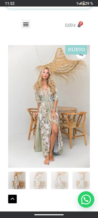 Vestido boho chic floral verde