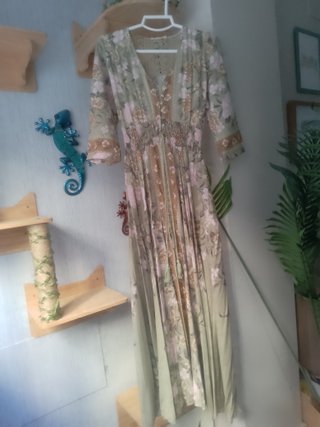 Vestido boho chic floral verde