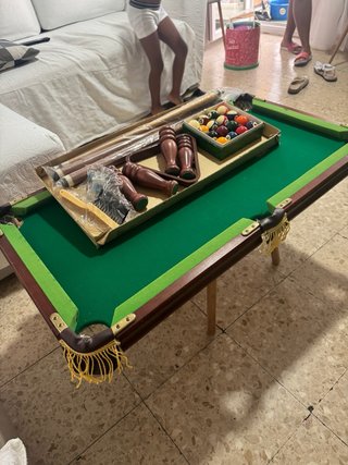 Mesa de billar infantil con accesorios