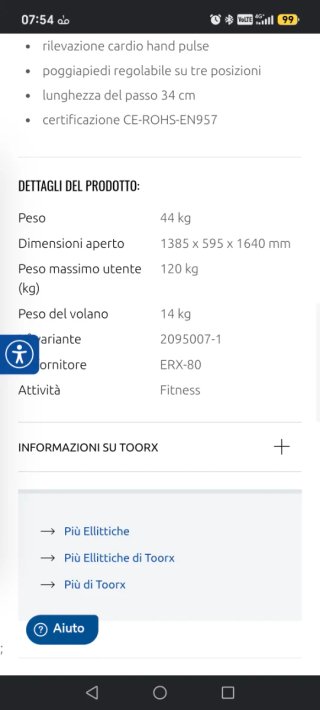 Ellittica Toorx ERX-80 Magnetica