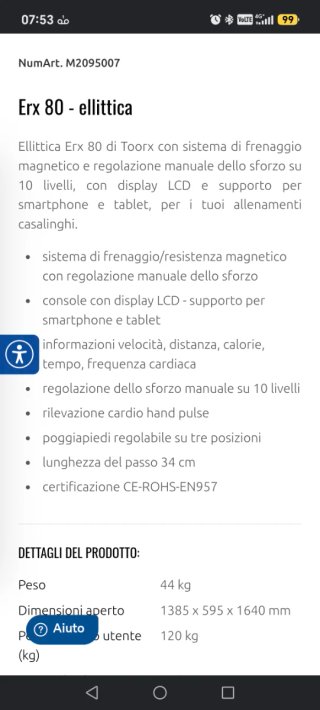 Ellittica Toorx ERX-80 Magnetica