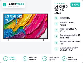 LG QNED 75" 4K 2025 - TV 75QNED80A6A