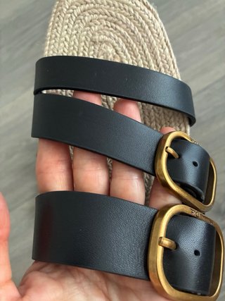 Sandalias Massimo Dutti Piel Negro y Dorado