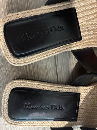 Sandalias Massimo Dutti Piel Negro y Dorado