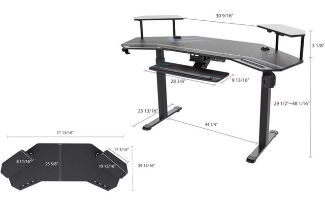 Mesa Gaming LED Eureka 182x76 cm