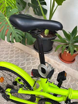Bicicleta plegable B'TWIN amarillo fluorescente