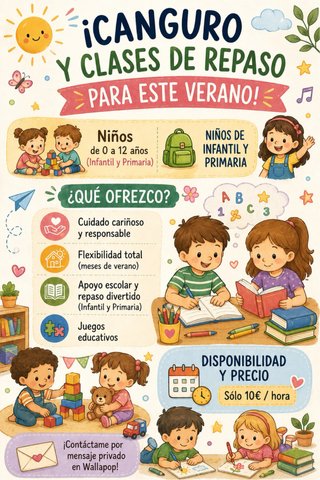 Clases de repaso y cuidado de niños para verano
