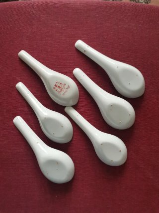 Set di 6 cucchiaini di ceramica decorati cinesi
