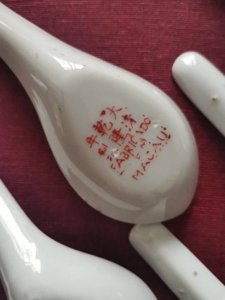 Set di 6 cucchiaini di ceramica decorati cinesi