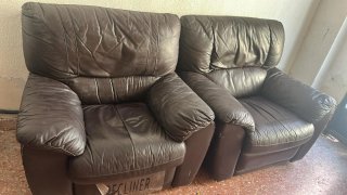 Sillón de piel marrón
