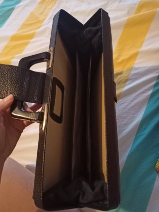 Maletín de mano piel vintage negra