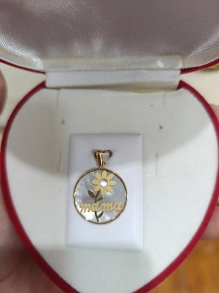 Colgante Oro 18k Mamá Flor Perla