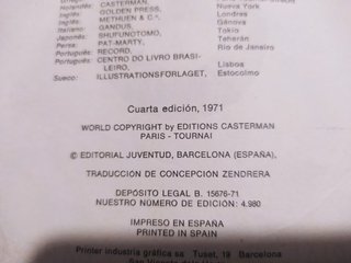 EL CANGREJO DE LAS PINZAS DE ORO, EDICION 1971