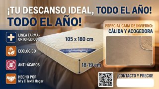 Colchón Farma-Ortopédico 105x180 verano -Invierno